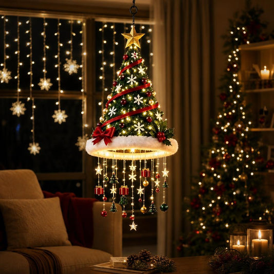 Cortina de Luces Copos de Nieve